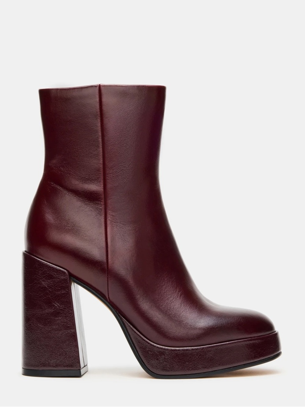 Steve Madden Women’s Burgundy Platform Block Heel Ankle Boots